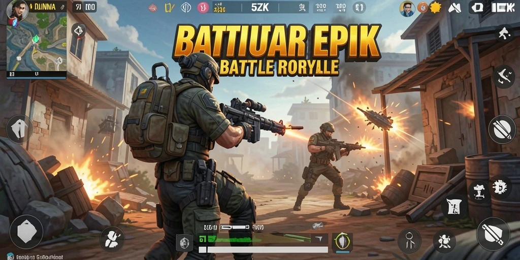 Gameplay intens dalam 5ZK, battle royale yang mengasyikkan.