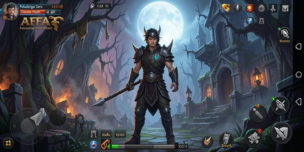 Gameplay AFAF dengan eksplorasi dunia penuh misteri dan tantangan.