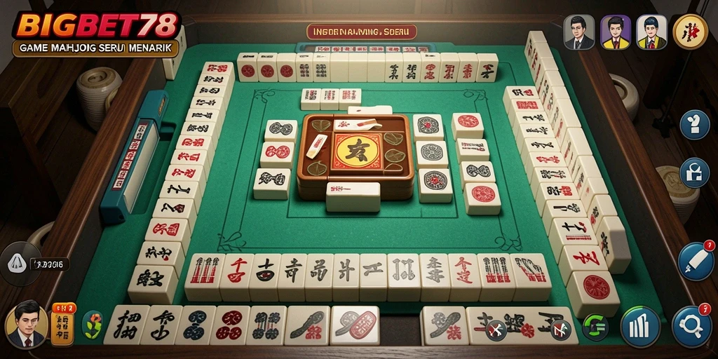 Screenshot gameplay BIGBET78 yang menunjukkan keseruan bermain Mahjong.