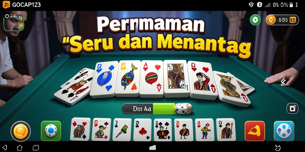 Screenshot gameplay seru GOCAP123 saat bermain Domino bersama teman.