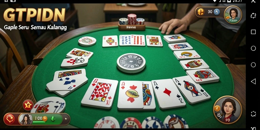 Tampilan menarik gameplay GTPIDN saat seru bermain Gaple.