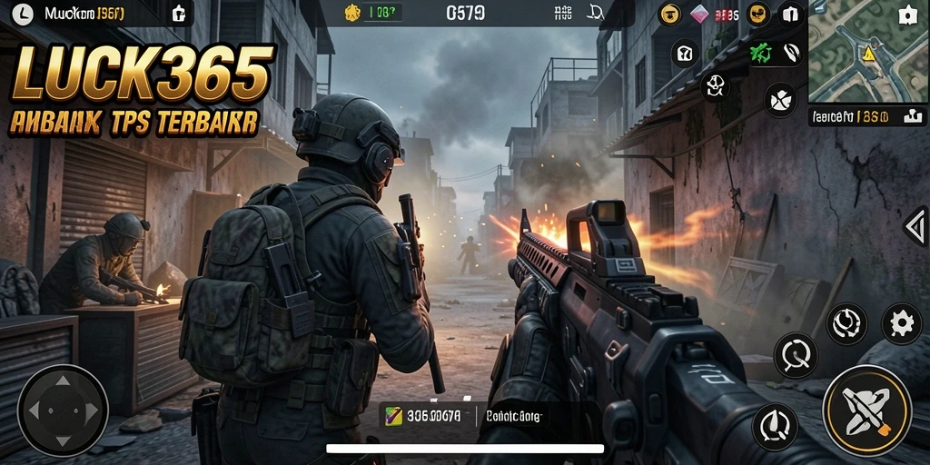 Tangkapan layar utama LUCK365 menampilkan aksi intens gameplay TPS yang menegangkan.