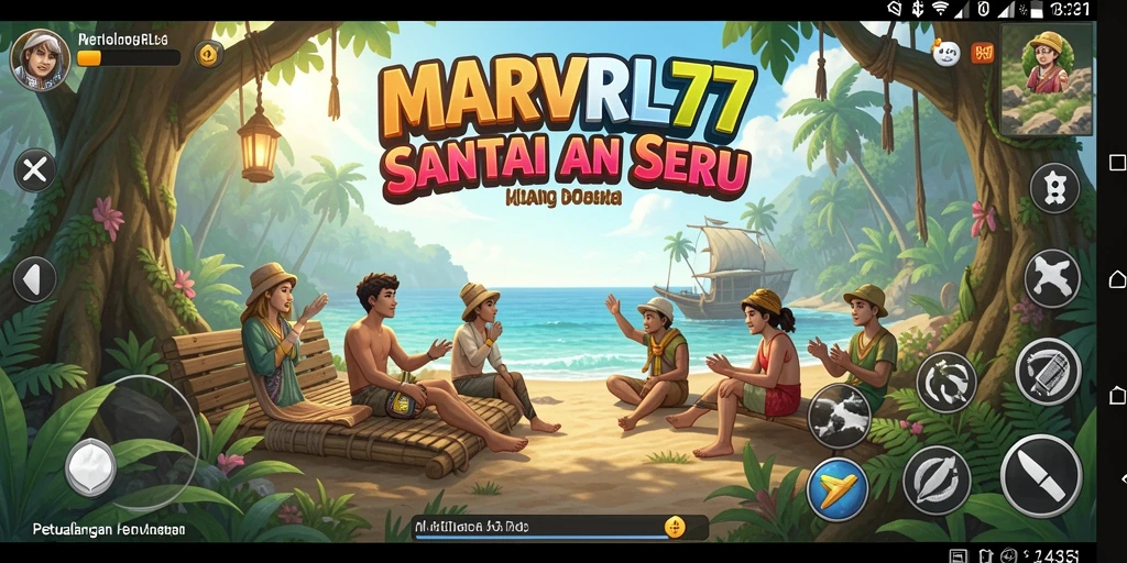 Tampilan gameplay MARVRL77 yang ceria dan menarik.