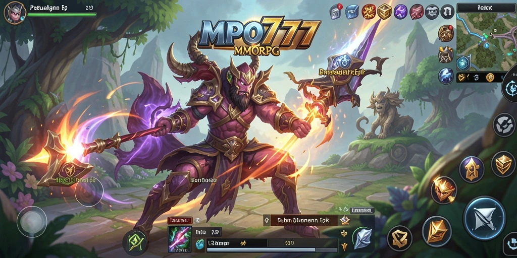 Tangkapan layar MPO777 menunjukkan aksi seru dalam pertempuran MMORPG.