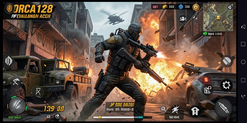 Gameplay seru dan menegangkan di ORCA128.