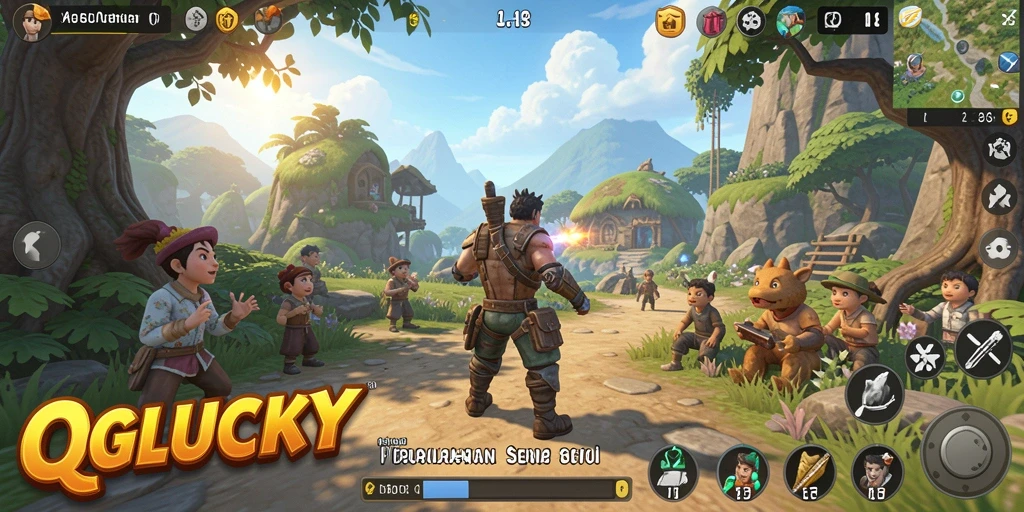Gameplay seru di dunia terbuka QGLUCKY yang menarik.