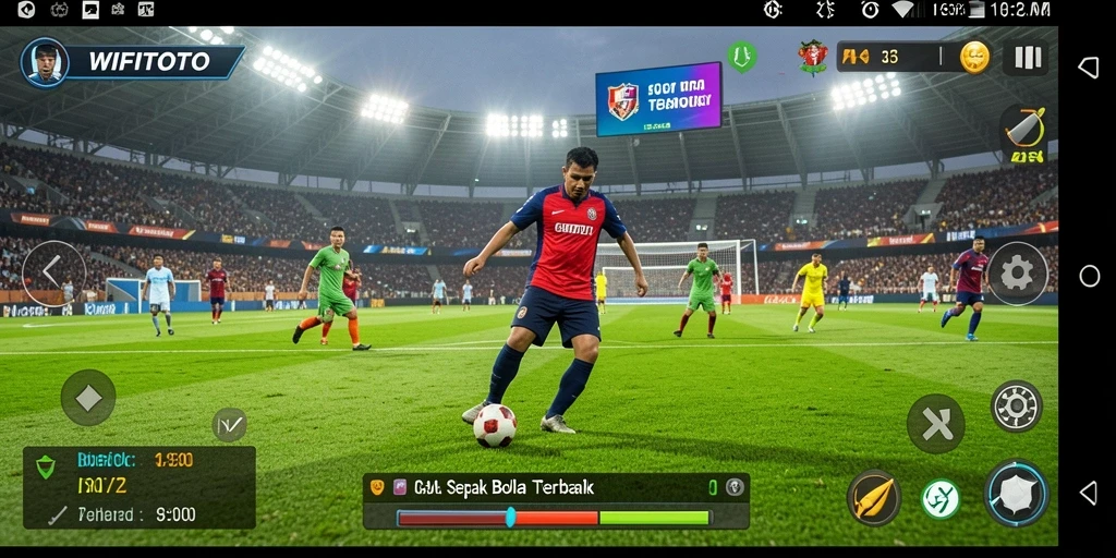 Screenshot gameplay <strong>WIFITOTO</strong> menampilkan pertandingan sepak bola yang mendebarkan.