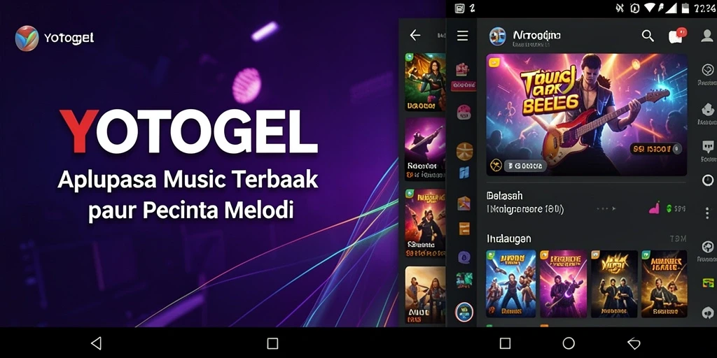 Tampilan utama YOTOGEL dengan berbagai pilihan musik.